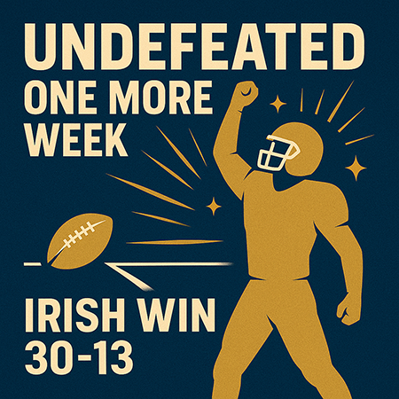 Notre Dame Remains Undefeated One More Week, Beats OU 30-13